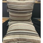 DECOR Velvet Striped Sofa Throw Cushion ( Shades of Browns) (Set of 2)